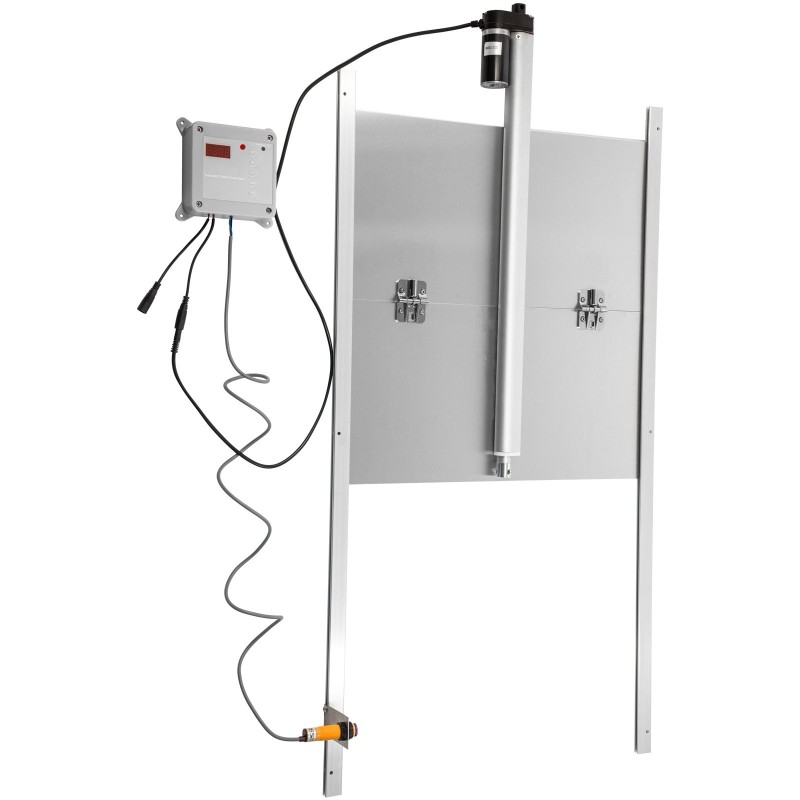 Automaattinen kanalan ovi alumiiniseos 30x30 cm ajastin valosensori infrapuna-anturi 2 kauko-ohjainta