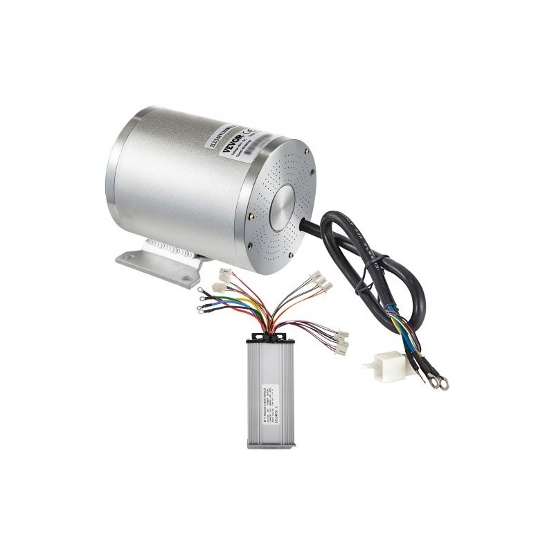 Harjaton tasavirtamoottoripaketti 48 V 2000 W ohjaimella ja kiinnityskannakkeella