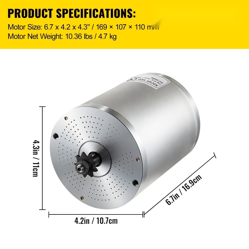 Harjaton 72V 3000W DC moottoripaketti täysin kuparikäämityksellä nopeudensäätimellä