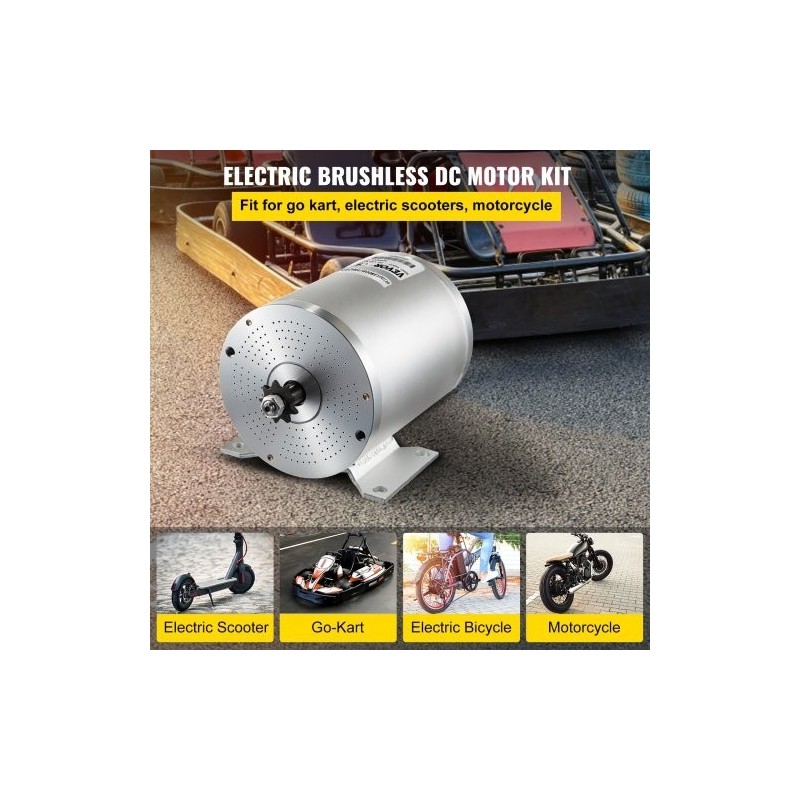 Tasavirtaharjamoottoripaketti 48V 1800W puhdas kuparikäämitys alumiinikuori ohjain poljin laturi