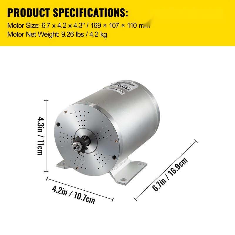 Harjaton tasavirtamoottoripaketti 48V 1800W 100 % kupariydin alumiinirunko nopeudensäädin ja kaasukahva