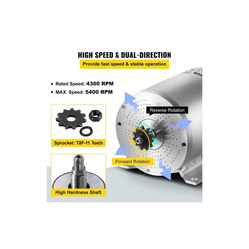 Harjaton tasavirtamoottoripaketti 48V 2000W nimellisnopeus 4300 34A-ohjaimella LCD-kaasukahvalla