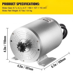 Harjaton tasavirtamoottoripaketti 48V 2000W nimellisnopeus 4300 34A-ohjaimella LCD-kaasukahvalla