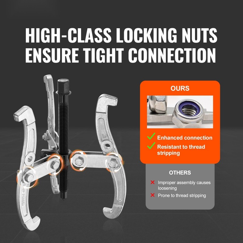 Ulosvetosarja 4-osainen hammaspyörien ja laakereiden 76–203 millimetriä käännettävillä leuoilla