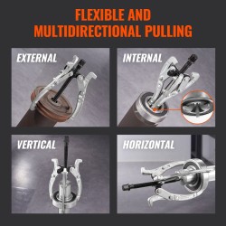 Ulosvetosarja 4-osainen hammaspyörien ja laakereiden 76–203 millimetriä käännettävillä leuoilla