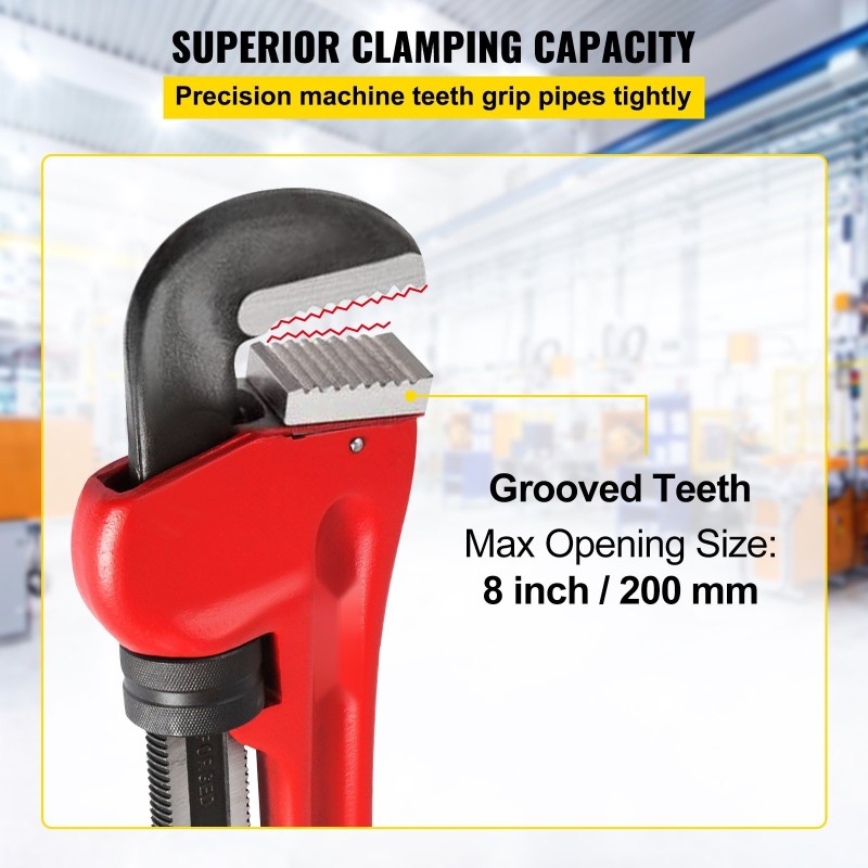 Putkiavain teräs 60 tuumaa 200 mm leukakapasiteetti LVI ja rakennustöihin