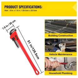 Putkiavain teräs 60 tuumaa 200 mm leukakapasiteetti LVI ja rakennustöihin
