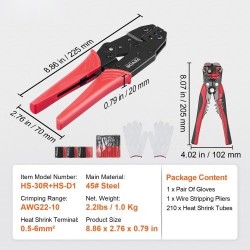 Räikkäpihdit 0,5–6 mm² lämpökutisteliittimille, nylonliittimille ja holkkoliittimille räikemekanismilla korkeakovuus-terästä