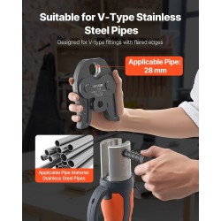 Puristusleuka 28 mm V-tyypin ruostumattomille teräsputkille hiiletyskäsitelty teräs