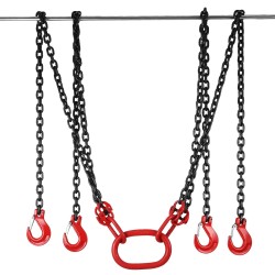 Neljalkainen G80 seosteräksinen 8 mm nostoketju 300 cm 5 t lukittavat koukut