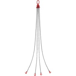 Teräsnostoketju G80 10 mm 300 cm nelijalkainen jousilukitteisilla koukuilla 8344 kg