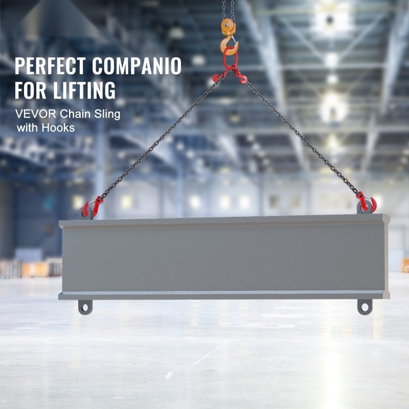 Nostoketju teräs G80 9,5 mm 182,9 cm 2-haarainen jousilukollisilla koukuilla 5000 kg