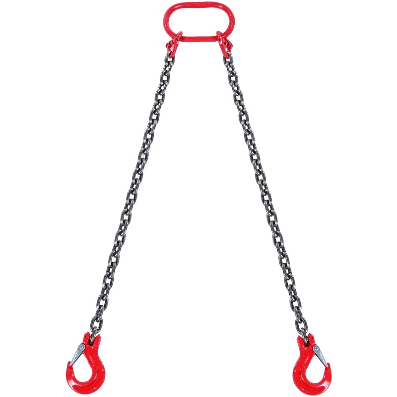 Teräsnostoketju 2-jalkainen 8 mm 150 cm G80 jousisalvakoukuilla 2993 kg