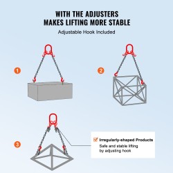 Nostoketju teräs G80 8 mm 182,9 cm kaksijalkainen jousisalpakoukuilla 2993 kg