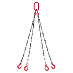 4 haarainen nostoketju 6 3 mm 1 5 m G80 seosteräksinen 2993 kg säädettävä koukut turvasalvoilla