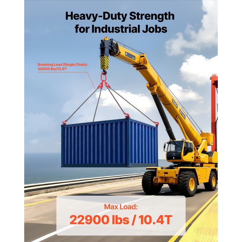 4-haarainen ketjuslingi G80-luokan seosteräs 10 mm 3 m 10,4 t turvasalvoilla