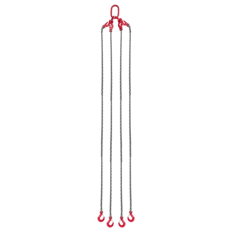 4-haarainen ketjuslingi G80-luokan seosteräs 10 mm 3 m 10,4 t turvasalvoilla