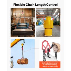 2-haarainen nostoslingi G80-seoslankateräsketju 8 mm 3 m 3,17 t koukuilla turvasalvoilla