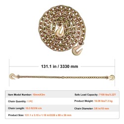 Kuljetussidontaketju G80 10 mm 316 cm 3,22 t työkuorma 1 kpl