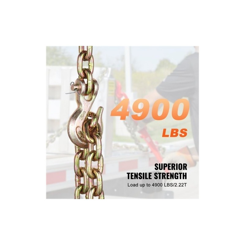 Kuljetussidontaketju G80-luokan 8 mm 316 cm 2,22 t haarukkakoukuilla