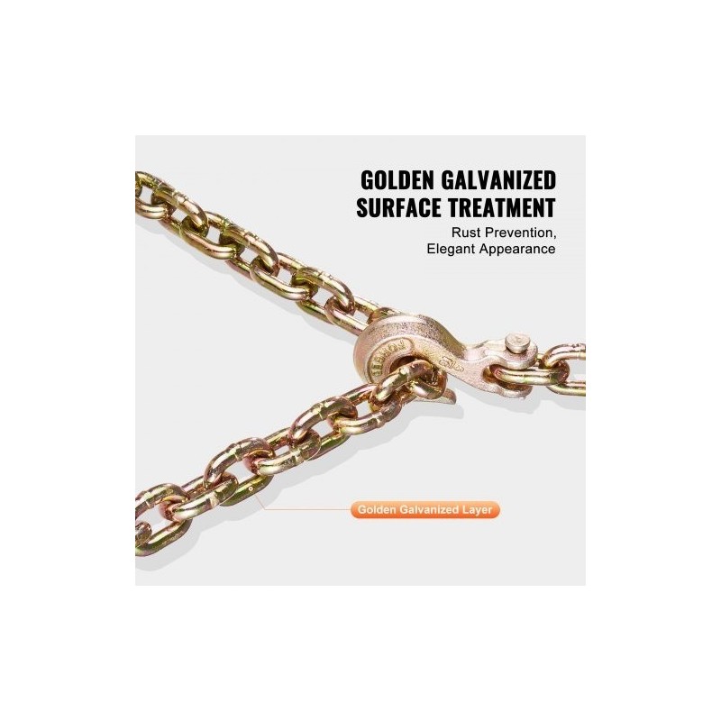 Kuljetussidontaketju G80-luokan 8 mm 316 cm 2,22 t haarukkakoukuilla