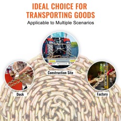 Kuljetusketju G80 mangaaniteräksinen galvanoitu 5/16 tuumaa 20 jalkaa tartuntakoukuilla 2 kpl