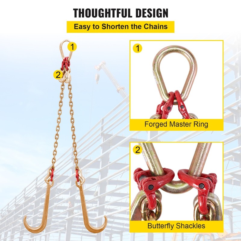 V-mallinen vetoketju G80-luokan galvanoitu teräs 8 mm 60 cm 4898 kg