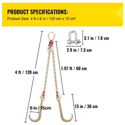 V-mallinen vetoketju G80-luokan galvanoitu teräs 8 mm 60 cm 4898 kg