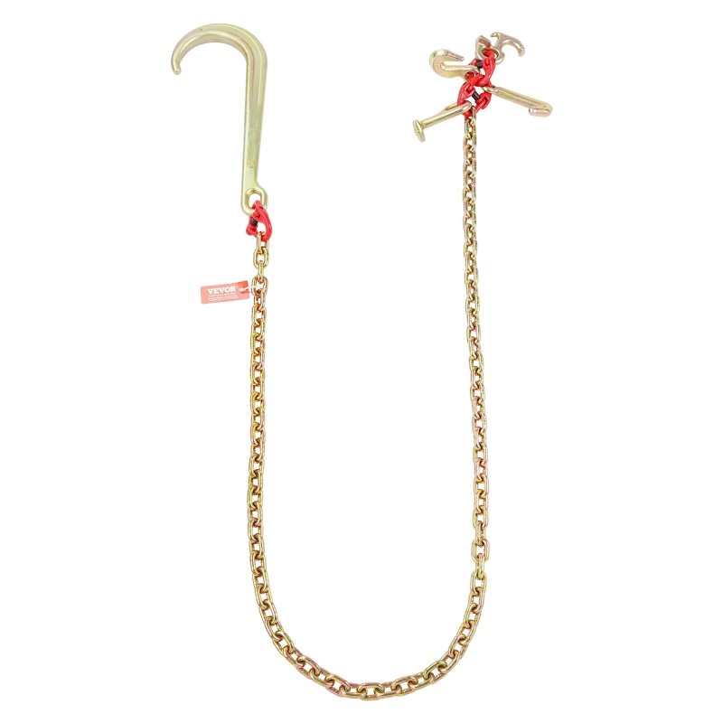 Hinausketju Mn-teräksinen G80 8 mm 180 cm galvanoitu useilla koukuilla