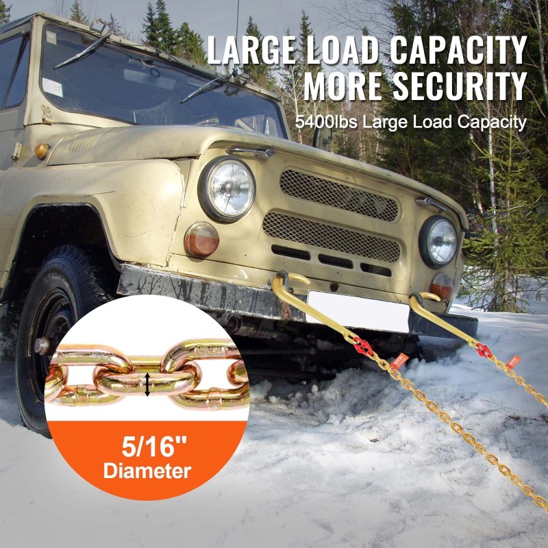 J-koukkuketjusarja 2 kpl G80 manganteräs 8 mm 180 cm galvanoitu 2448 kg