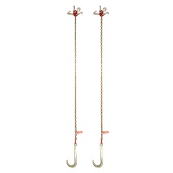 J-koukkuketjusarja 2 kpl G80 manganteräs 8 mm 180 cm galvanoitu 2448 kg