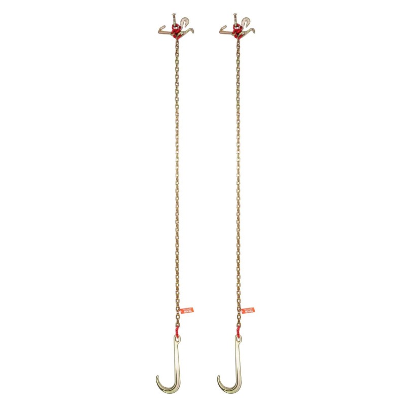 J-koukkuketjusarja 2 kpl G80 manganteräs 8 mm 180 cm galvanoitu 2448 kg