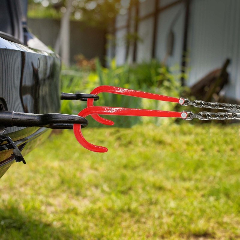 V-mallinen hinausketju G80 mangaaniteräs 10 mm 90 cm galvanoitu koukut D-sakkeli