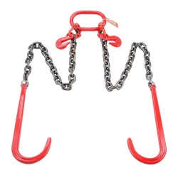 V-mallinen hinausketju G80 mangaaniteräs 10 mm 90 cm galvanoitu koukut D-sakkeli