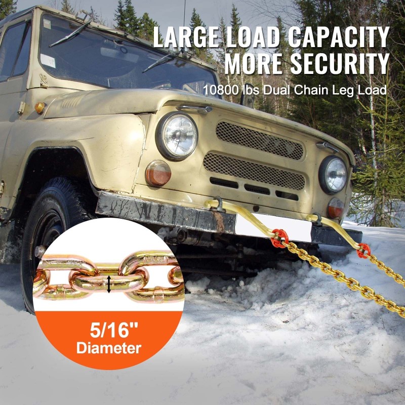 V-muotoinen hinausketju sinkitty Mn-teräs G80 8 mm 60 cm 4898 kg