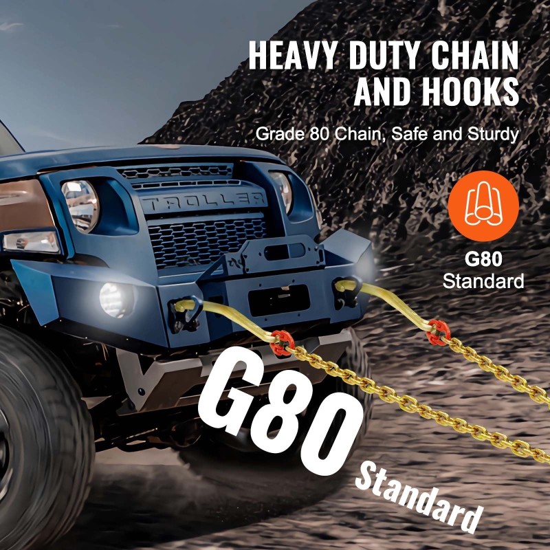 V-muotoinen hinausketju sinkitty Mn-teräs G80 8 mm 60 cm 4898 kg