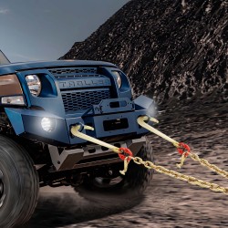 V-mallinen lujuusluokan G80 hinausketju mangaaniteräs 10 mm kahdella 60 cm haaralla galvanoitu