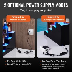 Akryylinen LED-valaistu 4-portainen 16-tuumainen pullonäyttö monivärinen RF-kaukosäädin sovellusohjaus