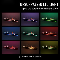 Pulloteline akryylinen 2-tasoinen 60-tuumainen LED-valaistu monivärisellä valaistuksella RF-kaukosäätimellä ja