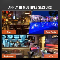 Pulloteline akryylinen kaksitasoinen kuusitoistatuumainen monivärisellä LED-valaistuksella radiotaajuusohjauksella ja