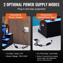 Akryylinen pulloteline 152,4 cm 3-portainen monivärinen LED-valaistus radiokaukosäädin sovellusohjaus