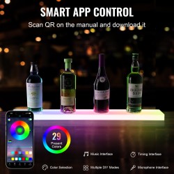 Pulloteline akryylinen LED-valaistu 30 tuuman yhden tason RF ja sovellusohjaus