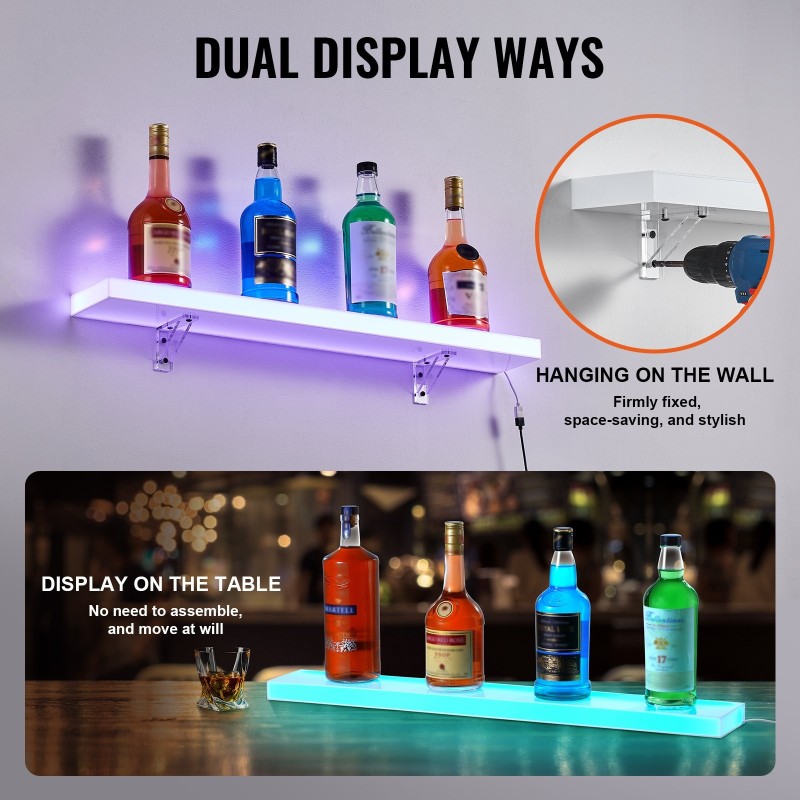 Pulloteline akryylinen LED-valaistu 30 tuuman yhden tason RF ja sovellusohjaus