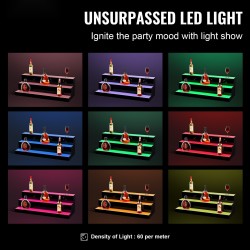 Pullohylly akryylinen kolmiportainen 762x300x250 mm monivärinen LED kaukosäädin ja sovellusohjaus kotibaarille