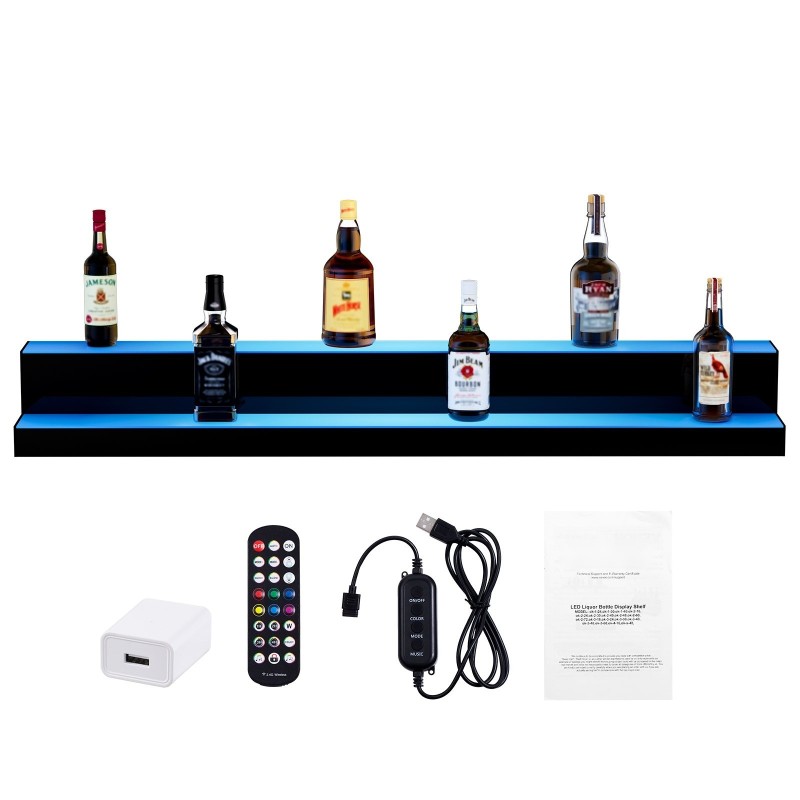 Pulloteline akryyli monivärinen LED-valaistu kaksitasoinen 1210 mm RF-kaukosäädin sovellusohjaus