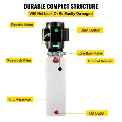 Autonostimen hydraulinen voimayksikkö 6l säiliö 220V 50Hz 2,2kW 2750PSI