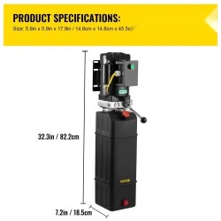 Hydraulinen yksivaiheinen yksitoiminen sähköpumppu 15 litran muovisäiliöllä autonostimiin 208–230 volttia