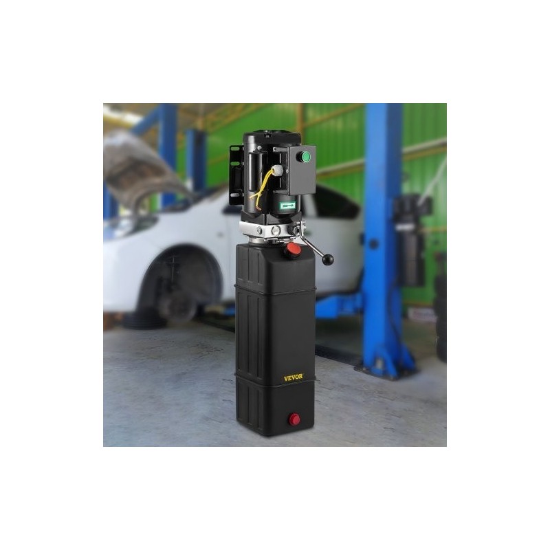 Hydraulinen yksivaiheinen yksitoiminen sähköpumppu 15 litran muovisäiliöllä autonostimiin 208–230 volttia