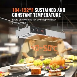 Ranskanperunoiden lämpölamppu 750 watin teho 304-ruostumaton teräs 40–50 asteen pihdeillä