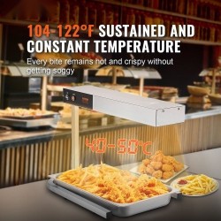 Pöytämallinen ranskanperunoiden lämpölaite 304-ruostumatonta terästä 750 W 40-50 °C